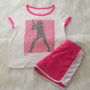 Justice softball t-shirt and shorts size 10/12